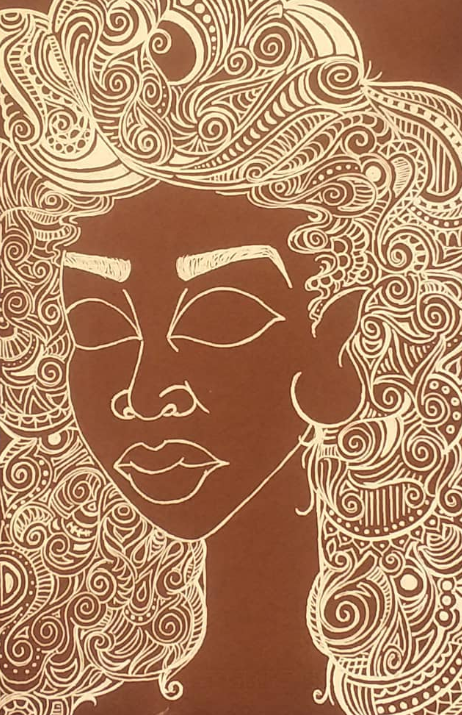 Golden and copper woman